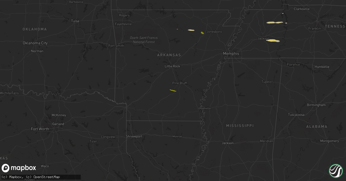 Hail map on February 16, 2024