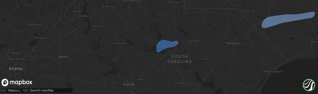 Hail map in Chapin, SC on February 16, 2025