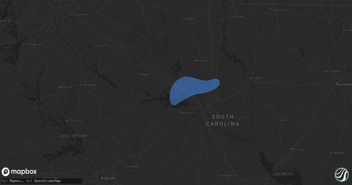 Hail map in Chapin, SC on February 16, 2025