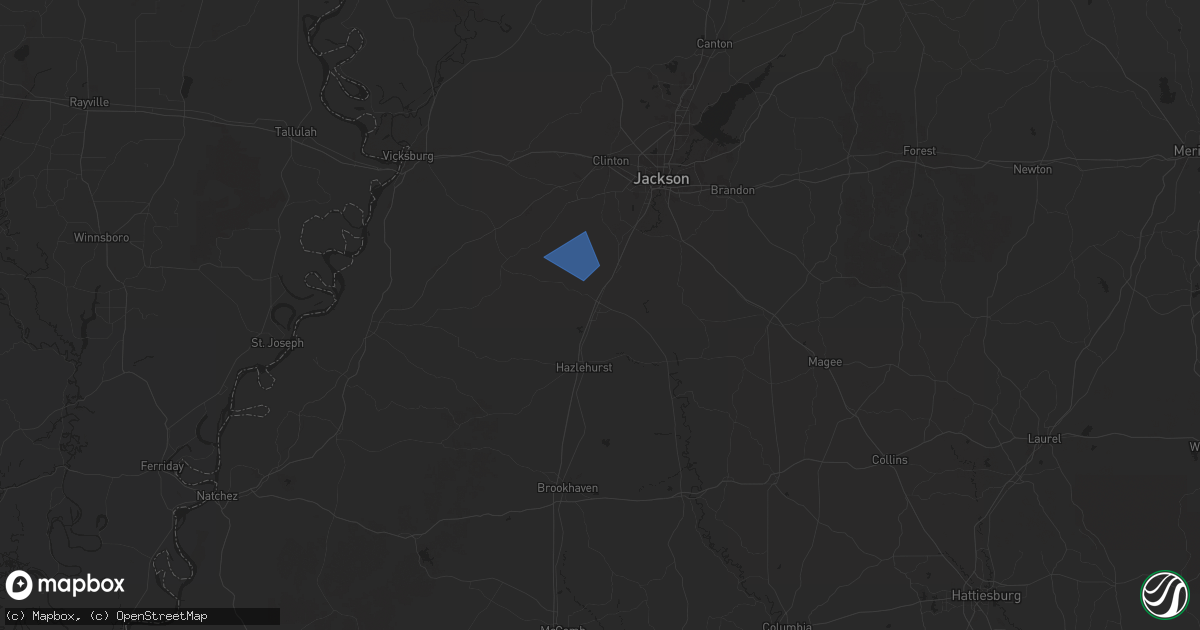 Hail map in Crystal Springs, MS on February 16, 2025