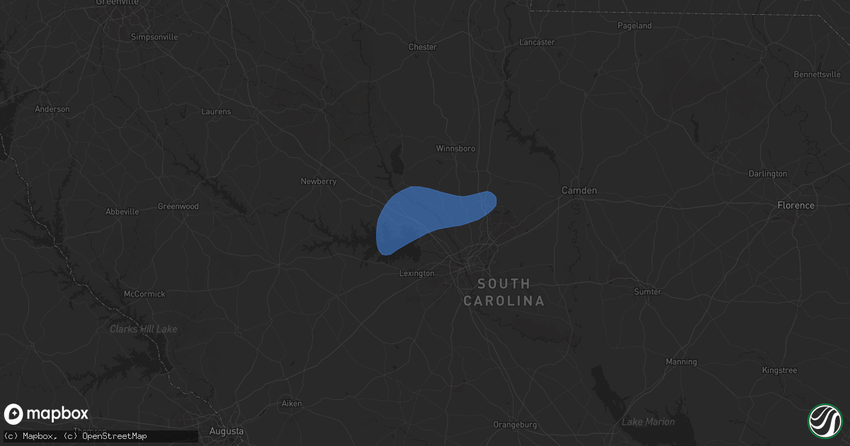 Hail map in Irmo, SC on February 16, 2025