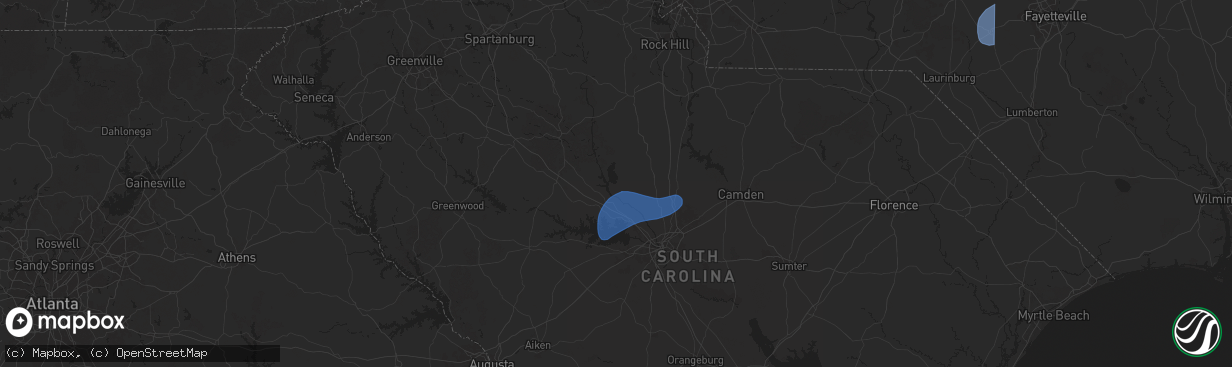 Hail map in Jenkinsville, SC on February 16, 2025