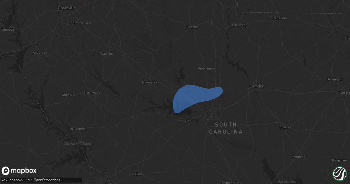 Hail map in Little Mountain, SC on February 16, 2025
