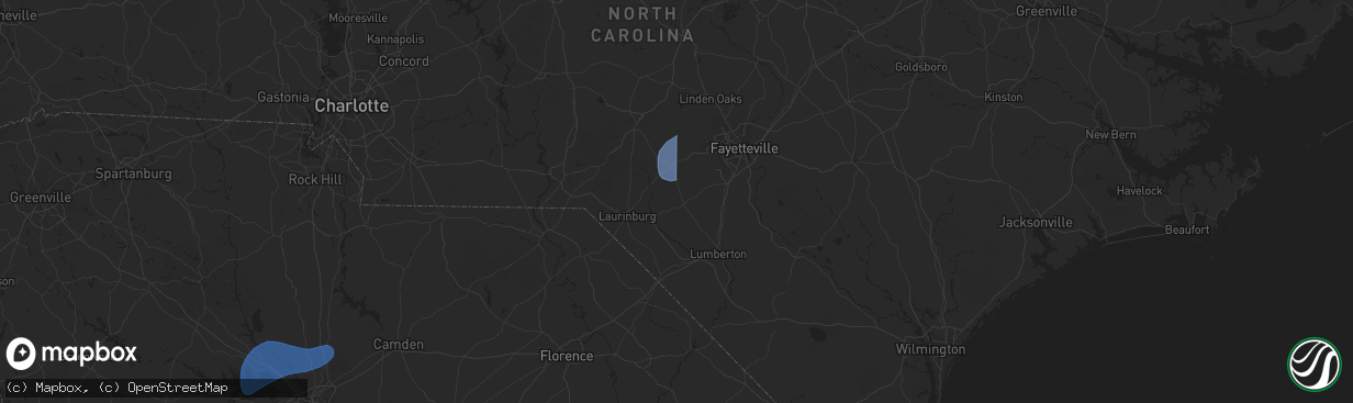 Hail map in Red Springs, NC on February 16, 2025