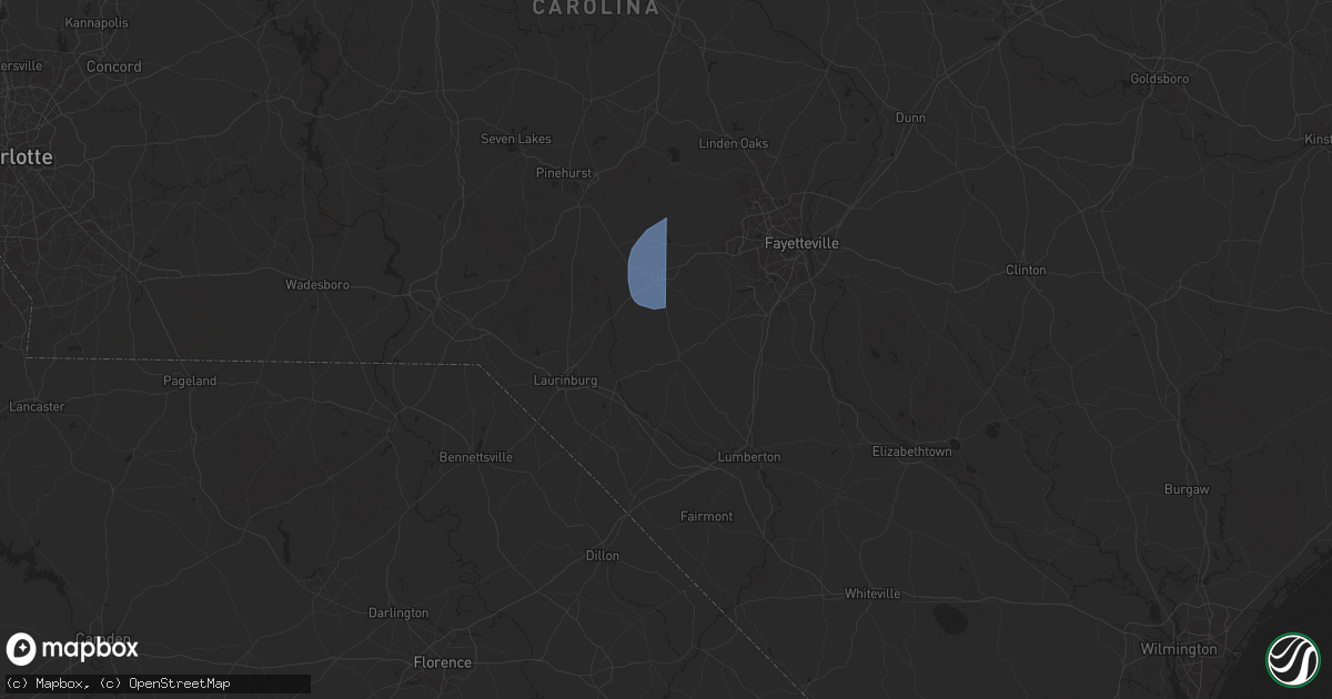 Hail map in Red Springs, NC on February 16, 2025