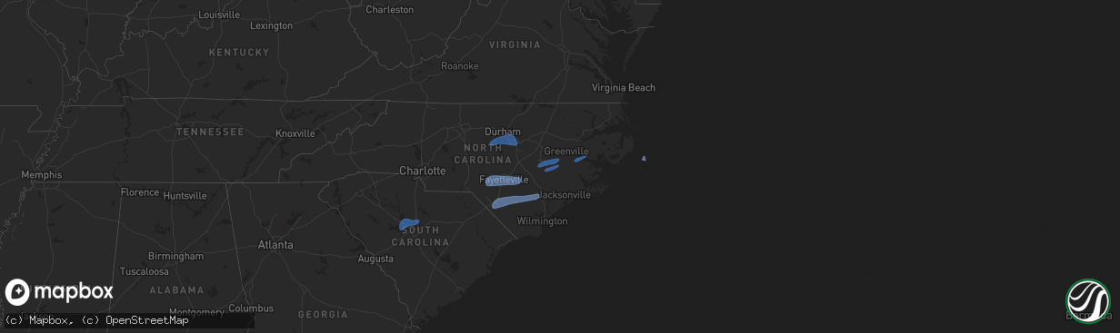 Hail map on February 16, 2025