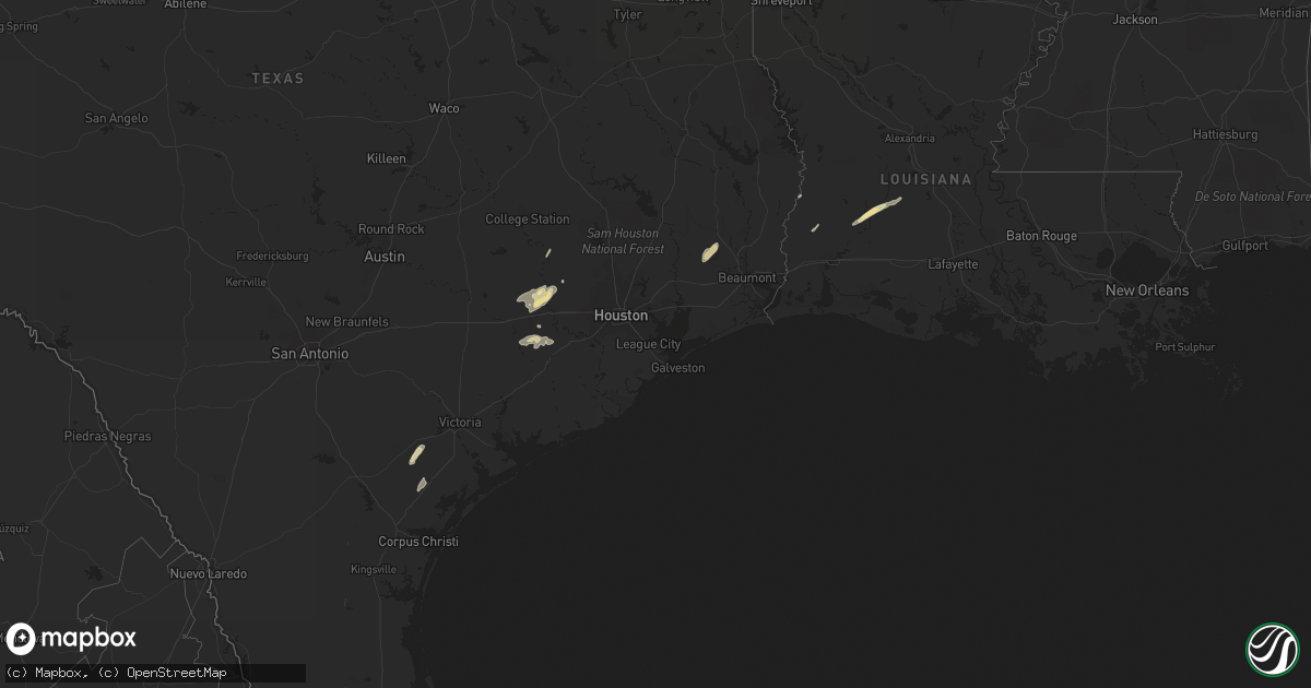 Hail map in Louisiana on February 17, 2012