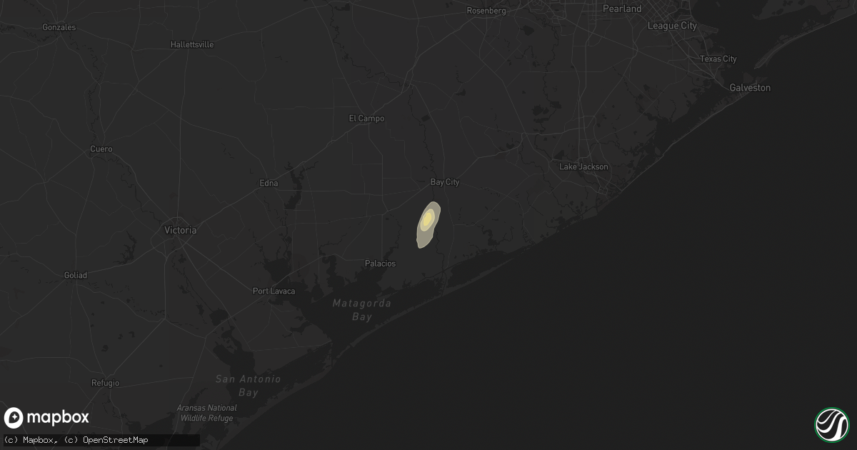 Hail map in Palacios, TX on February 17, 2017