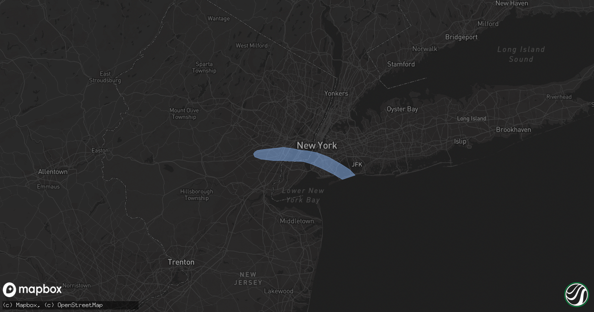 Hail map in Bayonne, NJ on February 17, 2022