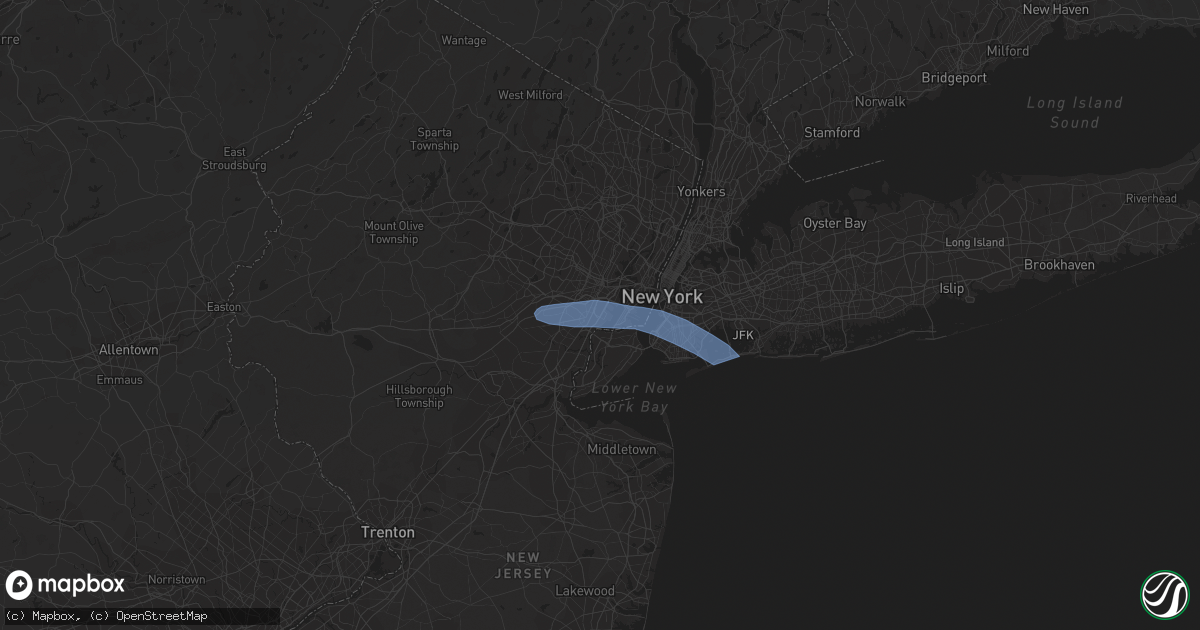 Hail map in Elizabeth, NJ on February 17, 2022