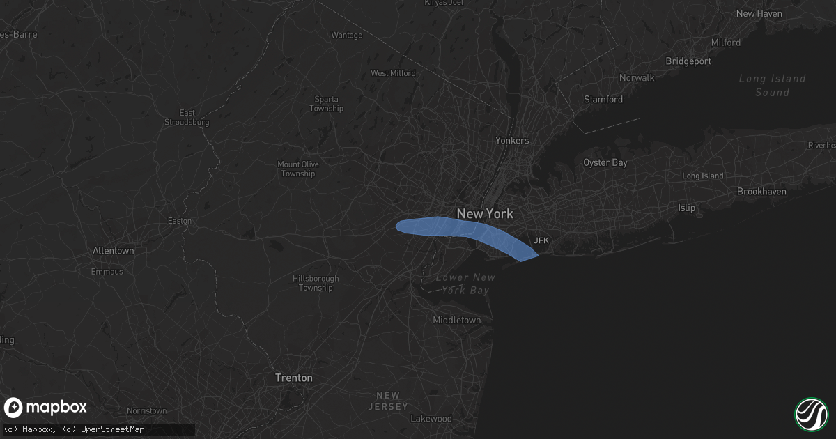 Hail map in Union, NJ on February 17, 2022