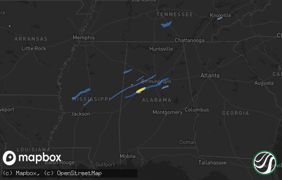 Hail map preview on 02-17-2022