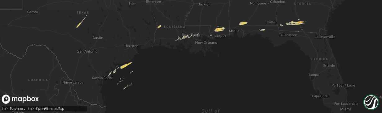 Hail map on February 18, 2012