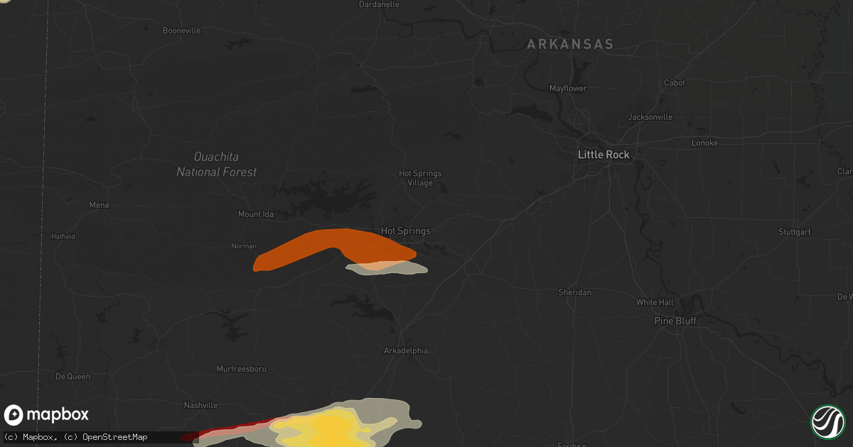 Hail map in Hot Springs National Park, AR on February 18, 2013