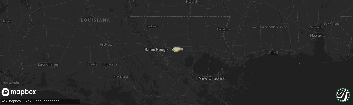 Hail map in Livingston, LA on February 18, 2013