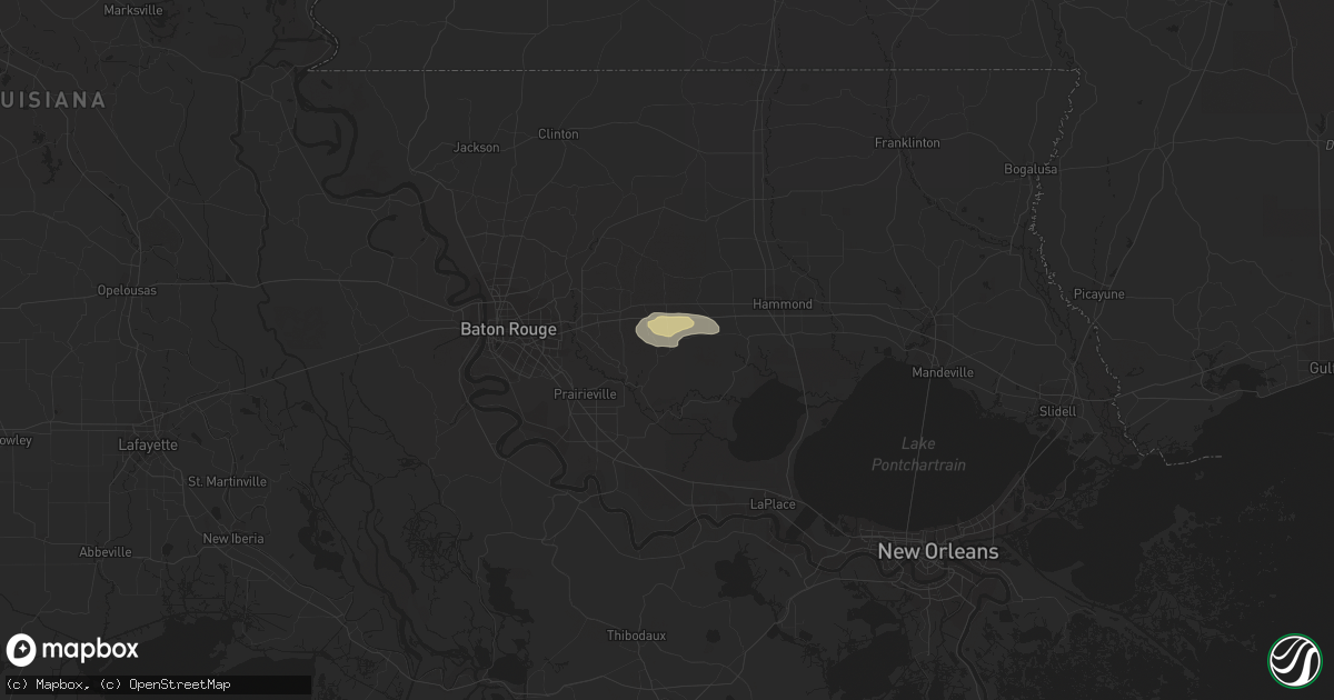 Hail map in Livingston, LA on February 18, 2013