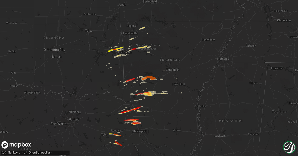 Hail map on February 18, 2013