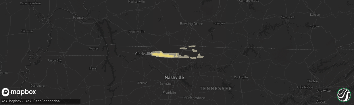Hail map in Bethpage, TN on February 18, 2014