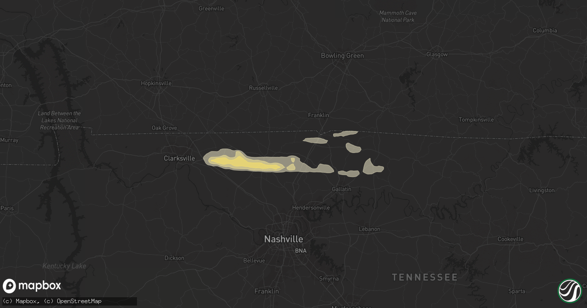 Hail map in Gallatin, TN on February 18, 2014