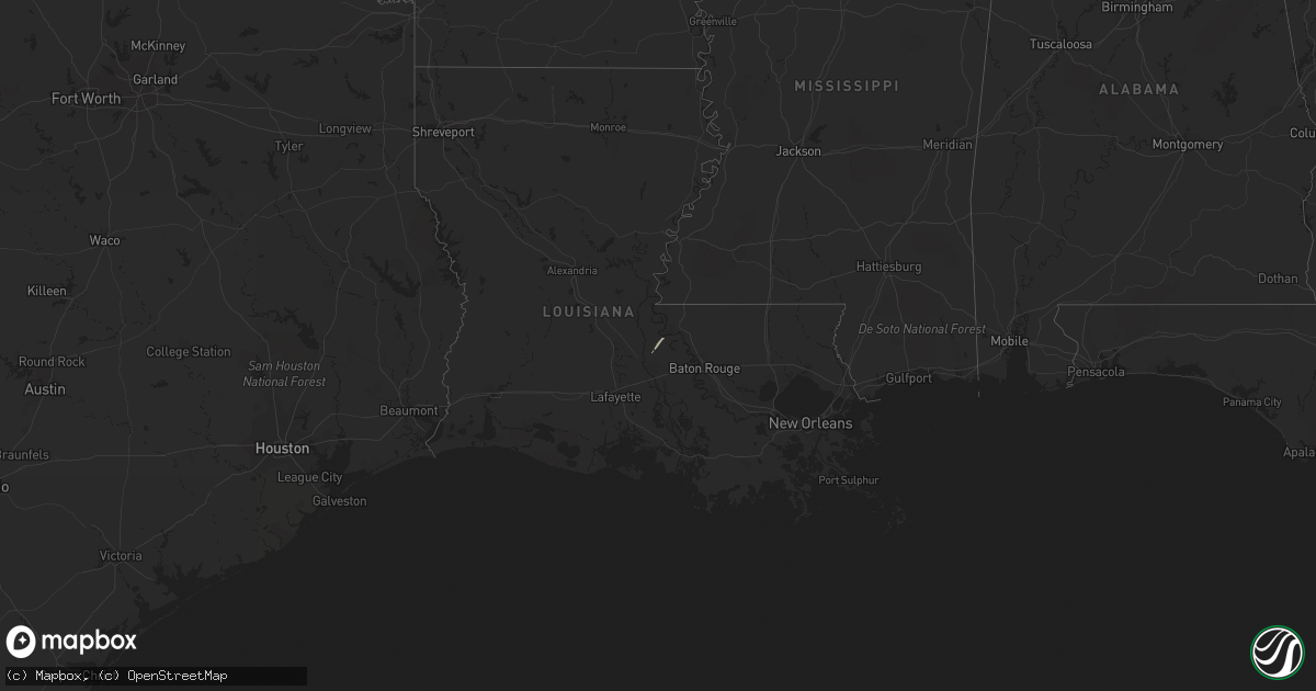 Hail map on February 18, 2019