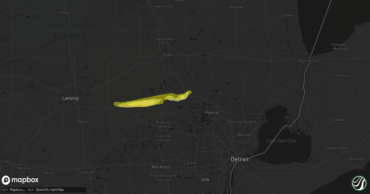 Hail map in Davisburg, MI on February 18, 2026