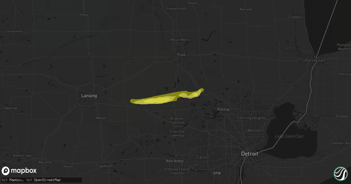 Hail map in Fenton, MI on February 18, 2026