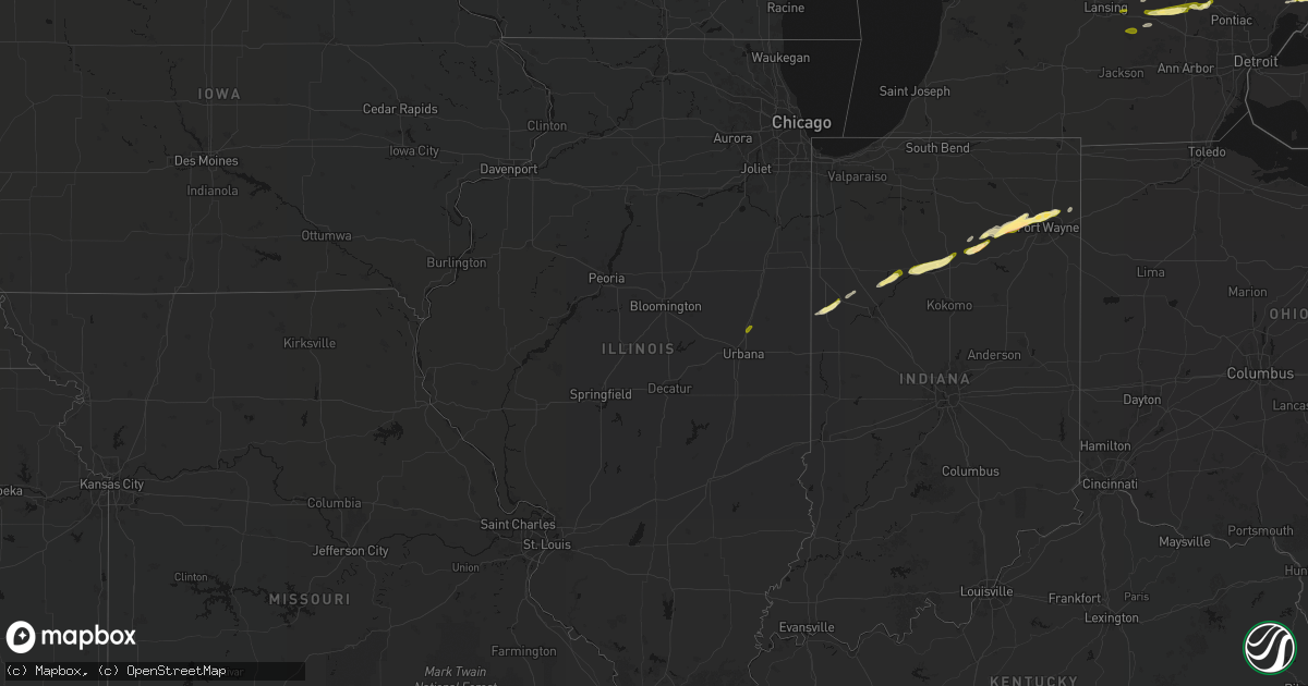 Hail map in Illinois on February 18, 2026