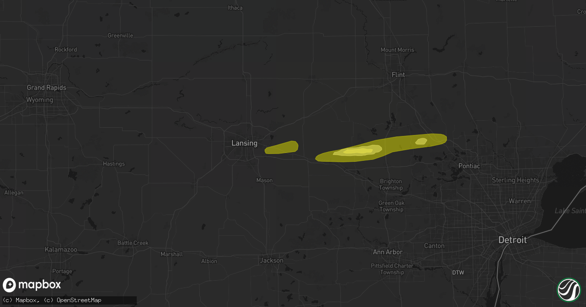 Hail map in Williamston, MI on February 18, 2026