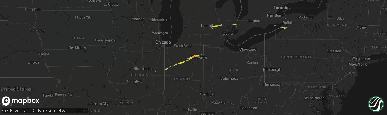 Hail map on February 18, 2026