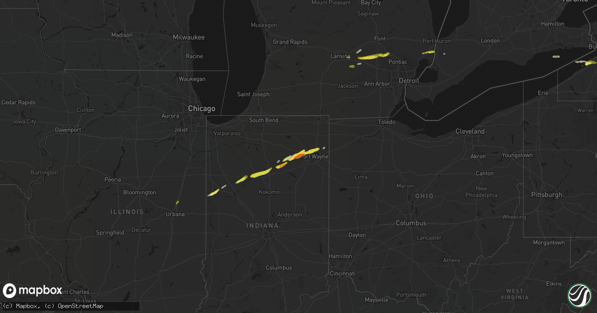 Hail map on February 18, 2026