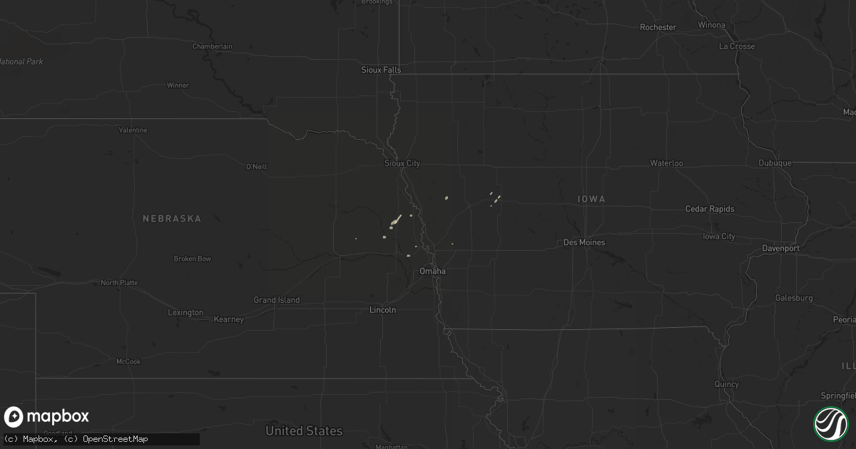 Hail map in Nebraska on February 19, 2011