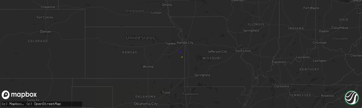 Hail map in Kansas on February 19, 2013