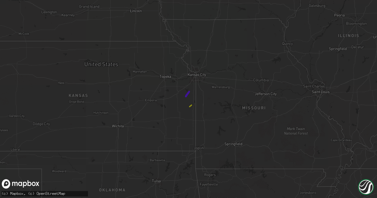 Hail map in Kansas on February 19, 2013