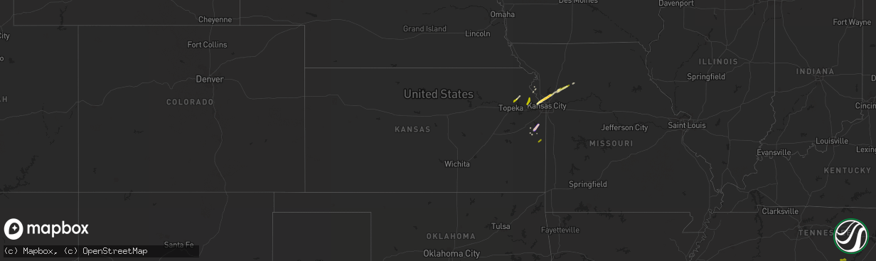 Hail map in Kansas on February 19, 2014