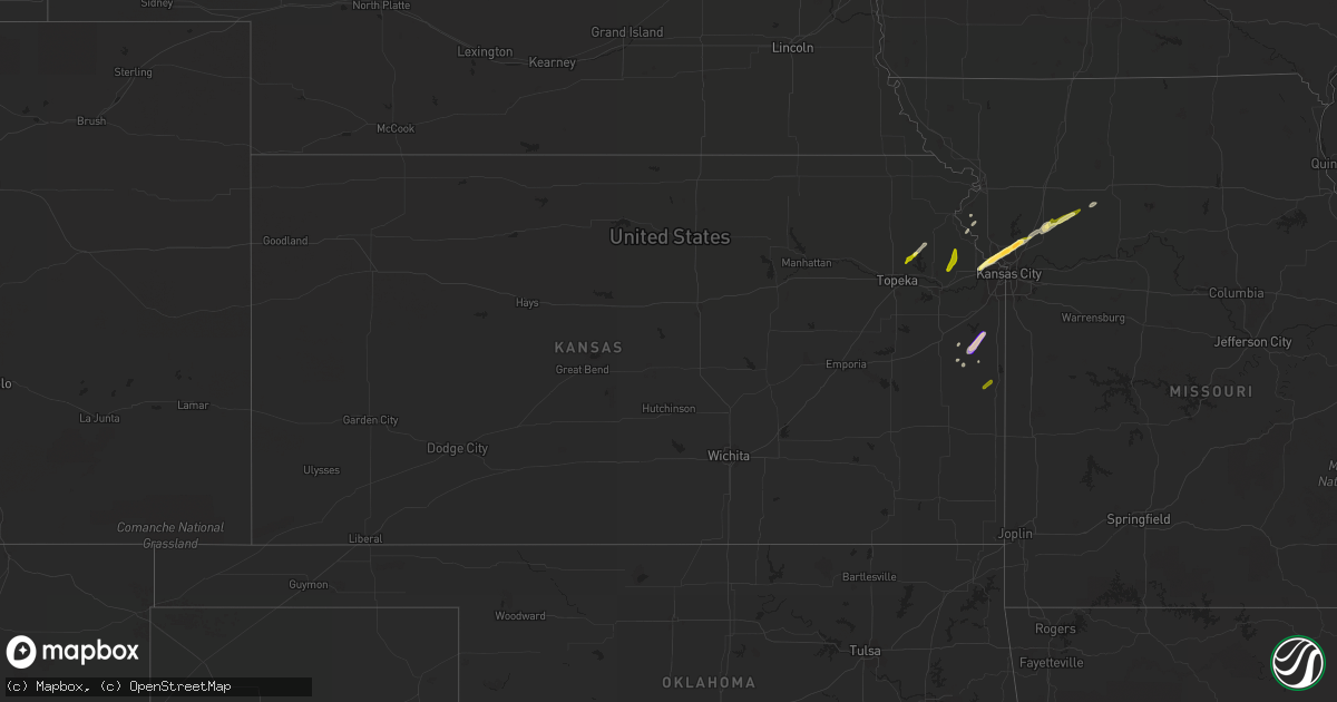 Hail map in Kansas on February 19, 2014