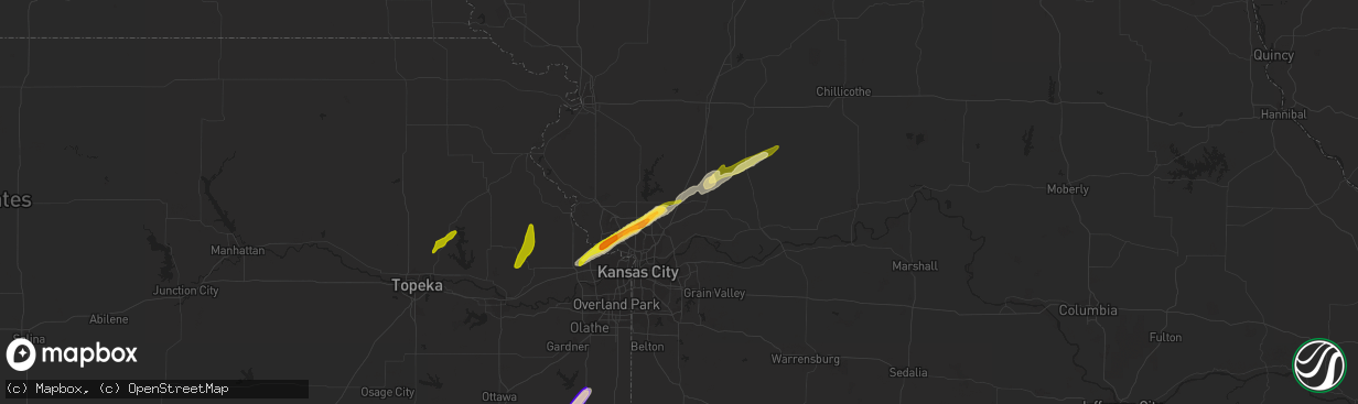 Hail map in Kearney, MO on February 19, 2014