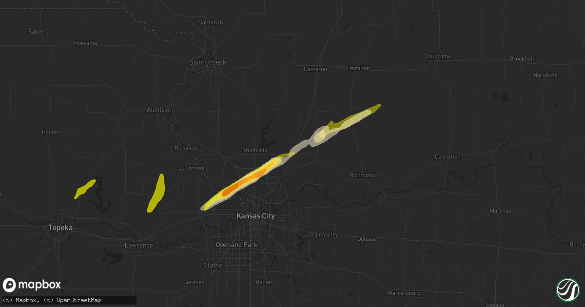 Hail map in Kearney, MO on February 19, 2014