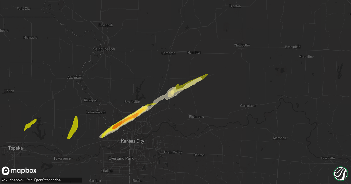 Hail map in Lawson, MO on February 19, 2014
