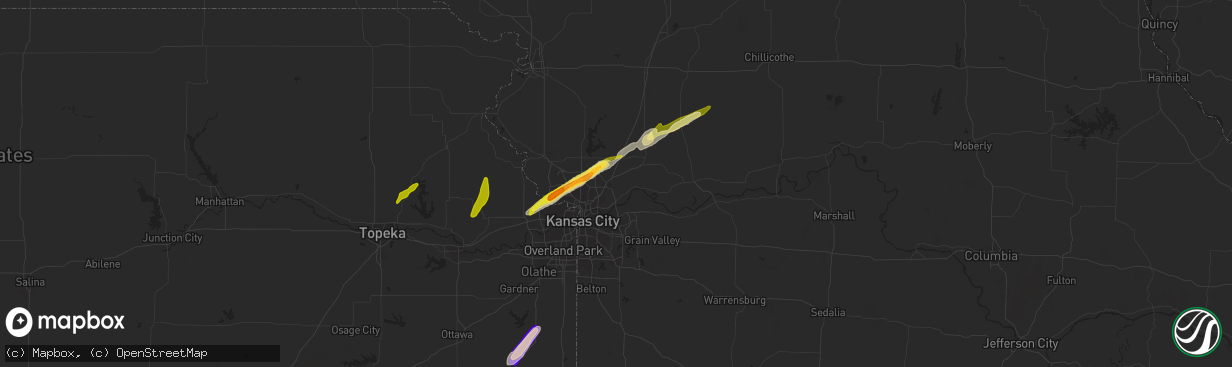Hail map in Liberty, MO on February 19, 2014