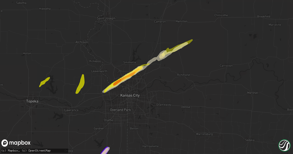 Hail map in Liberty, MO on February 19, 2014