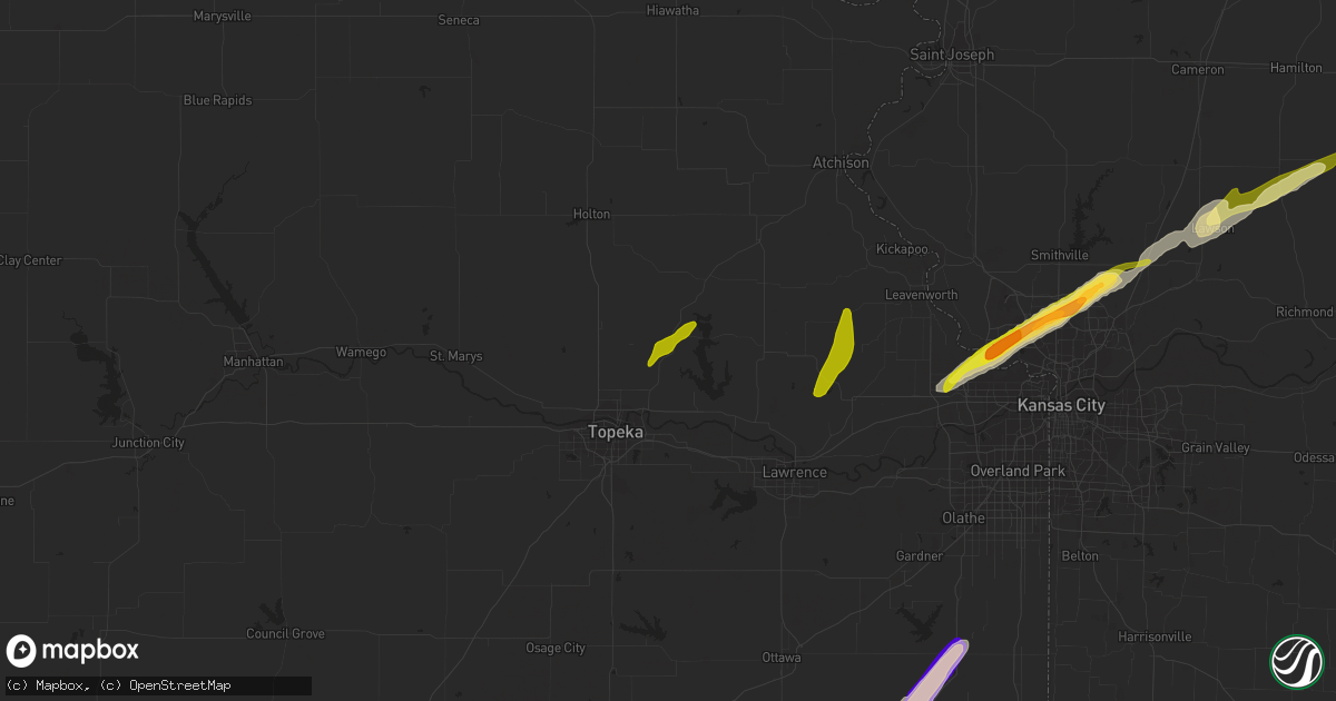 Hail map in Meriden, KS on February 19, 2014