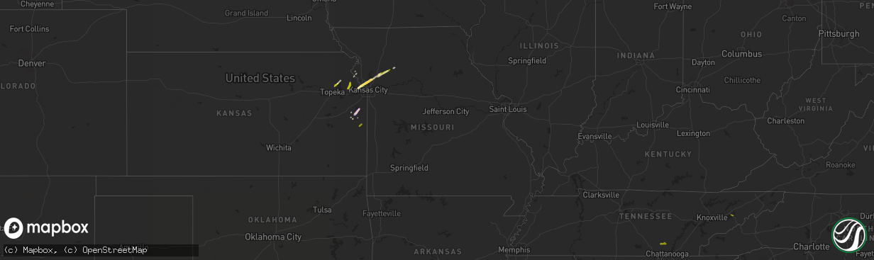 Hail map in Missouri on February 19, 2014
