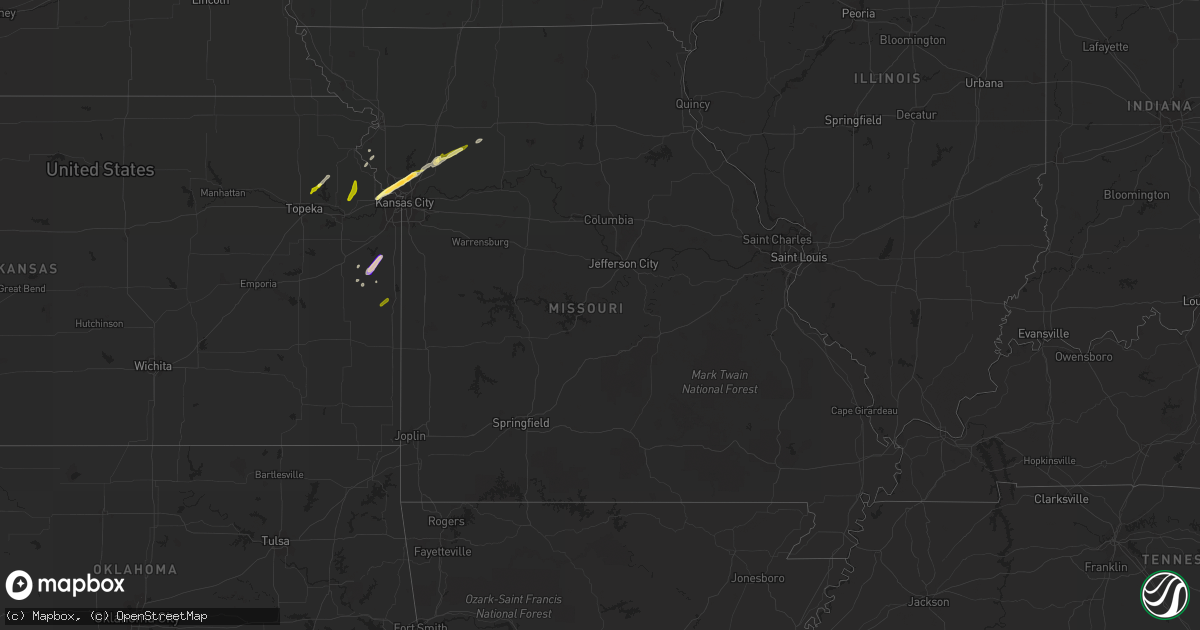 Hail map in Missouri on February 19, 2014