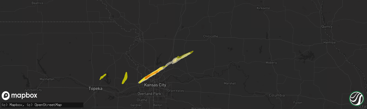 Hail map in Polo, MO on February 19, 2014