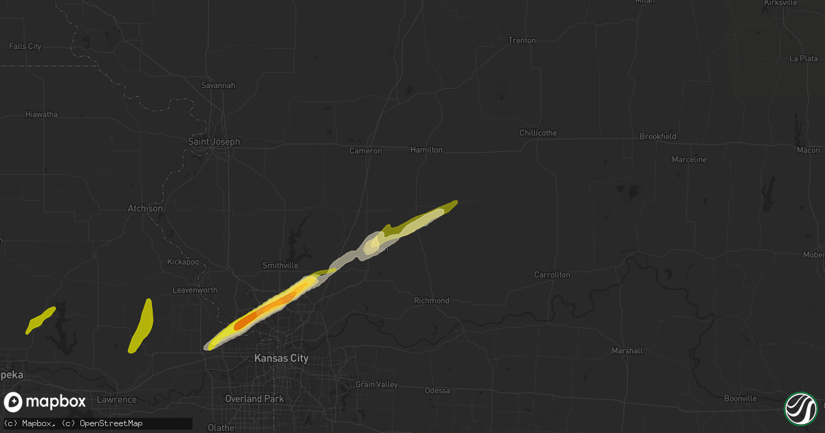 Hail map in Polo, MO on February 19, 2014