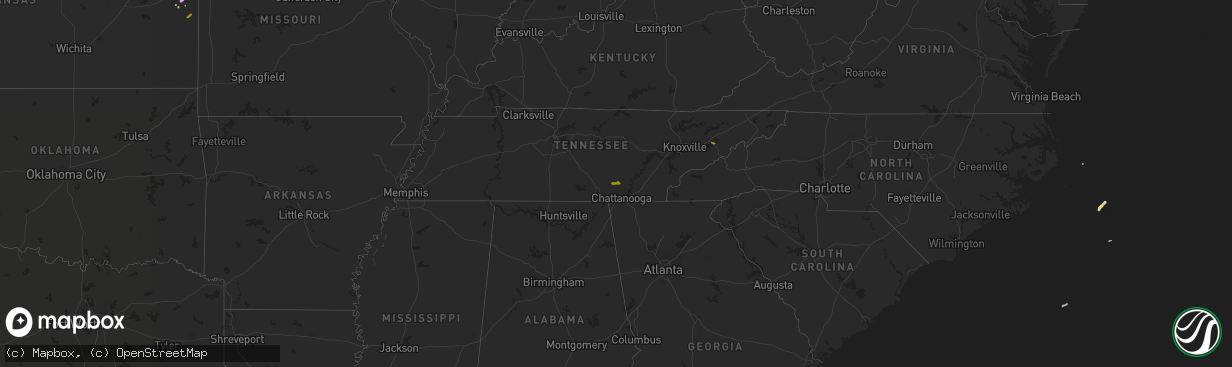 Hail map on February 19, 2014