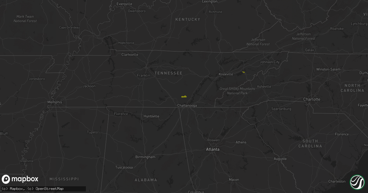 Hail map on February 19, 2014
