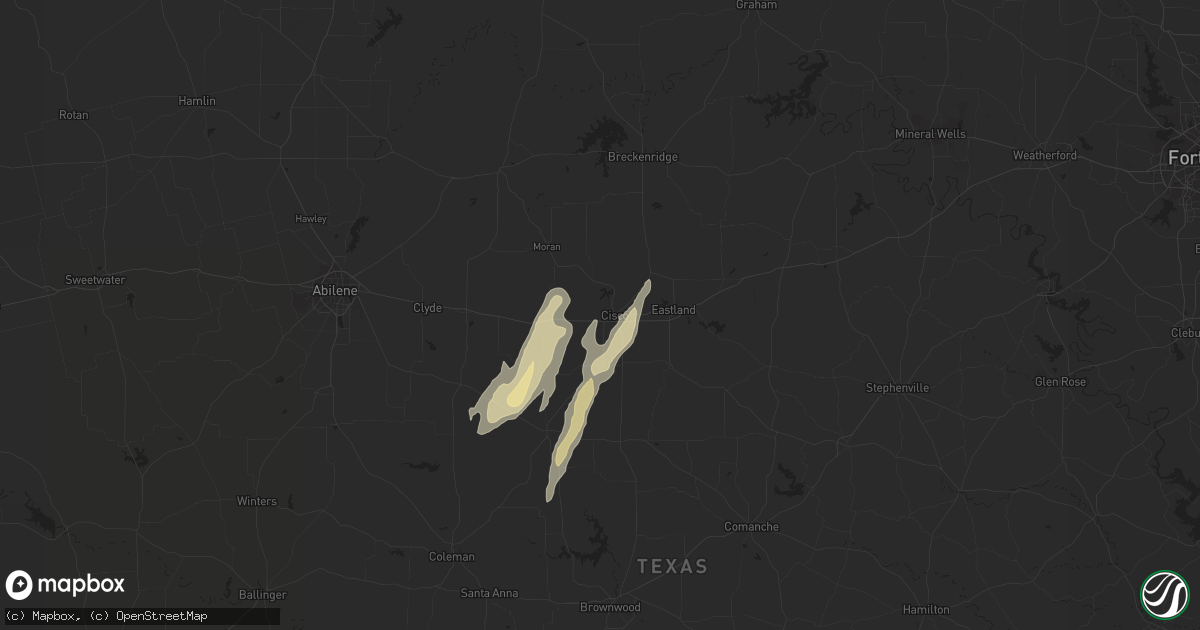 Hail map in Cisco, TX on February 19, 2017