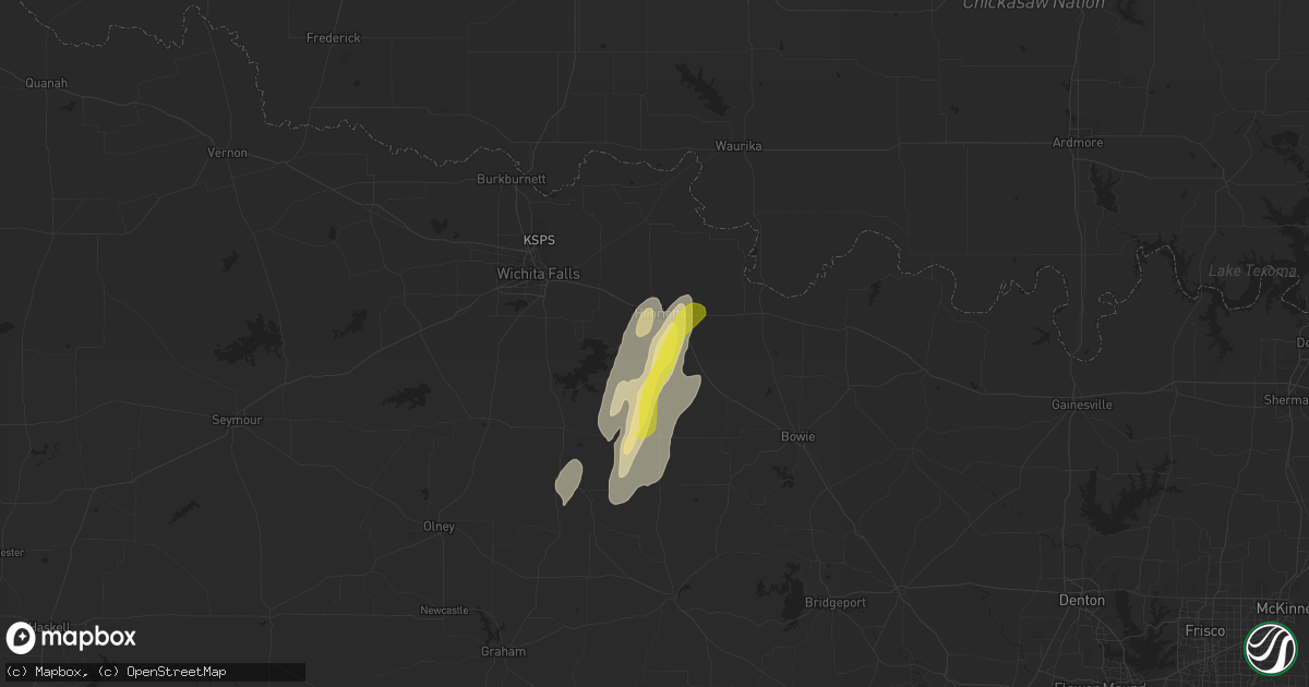 Hail map in Henrietta, TX on February 19, 2017