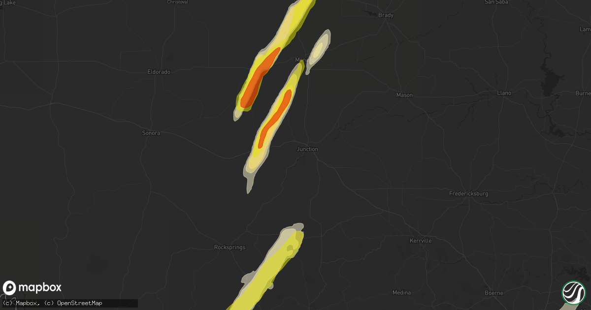 Hail map in Junction, TX on February 19, 2017